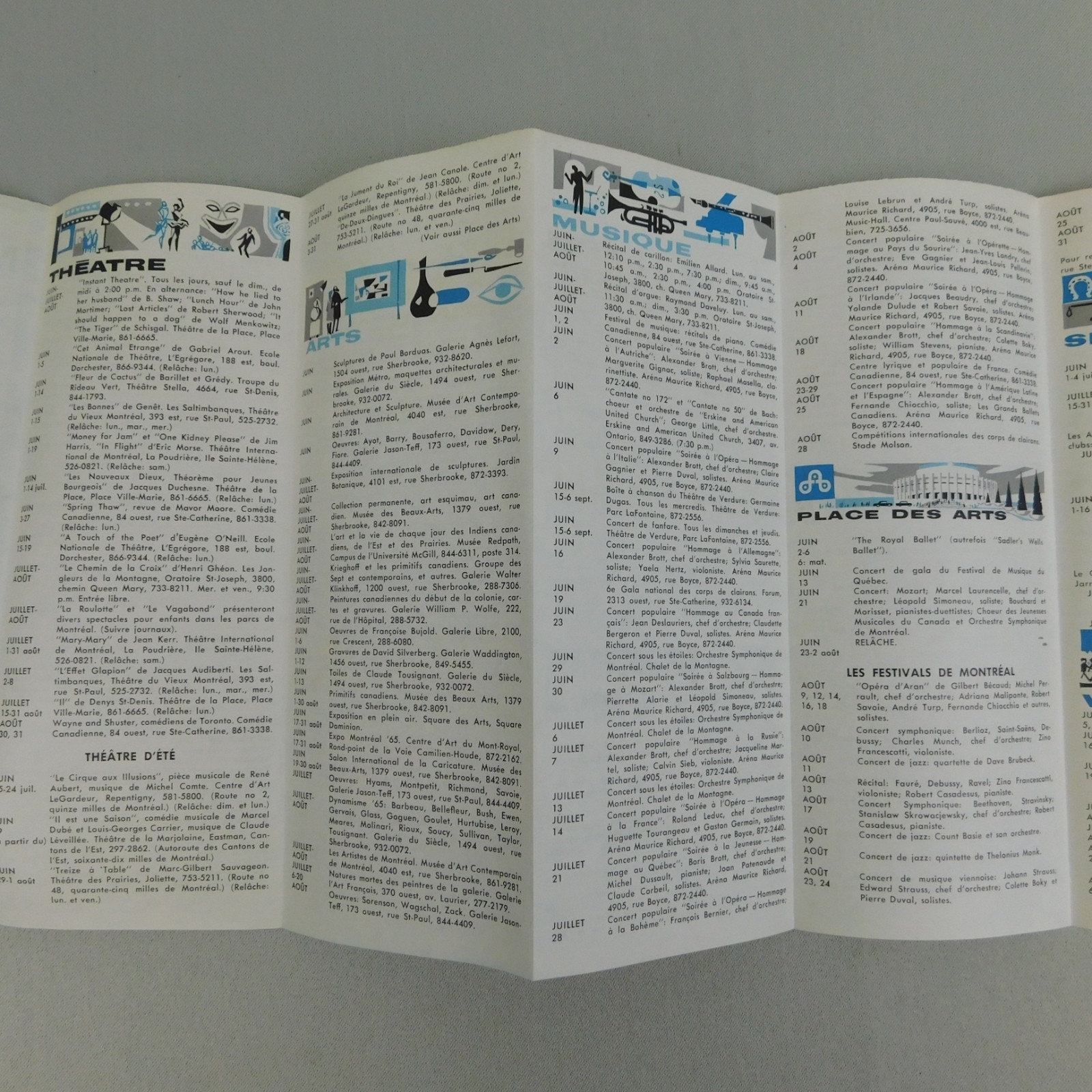 Vintage 1965 Montreal Calendar of Events Tourist Travel Brochure