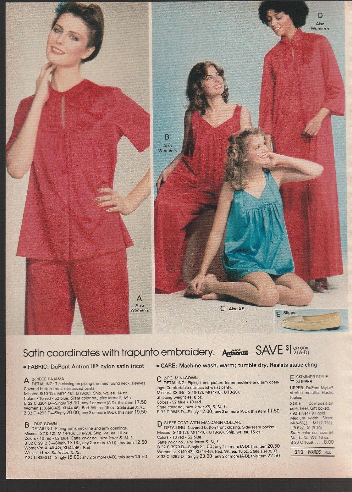 Vintage 80’s Catalog Lingerie Sleepwear Photo Clipping