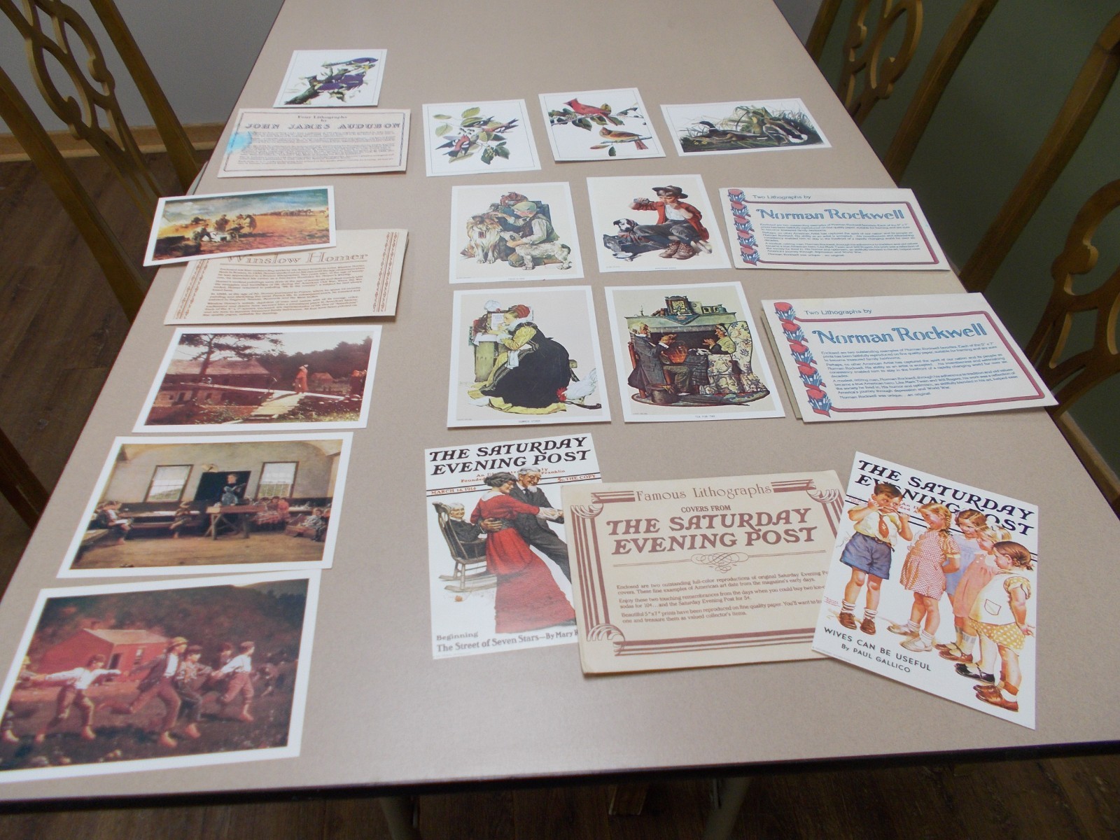 Vintage Lithograph Repros Saturday Evening Post Lot/18 Supports Cat Rescue