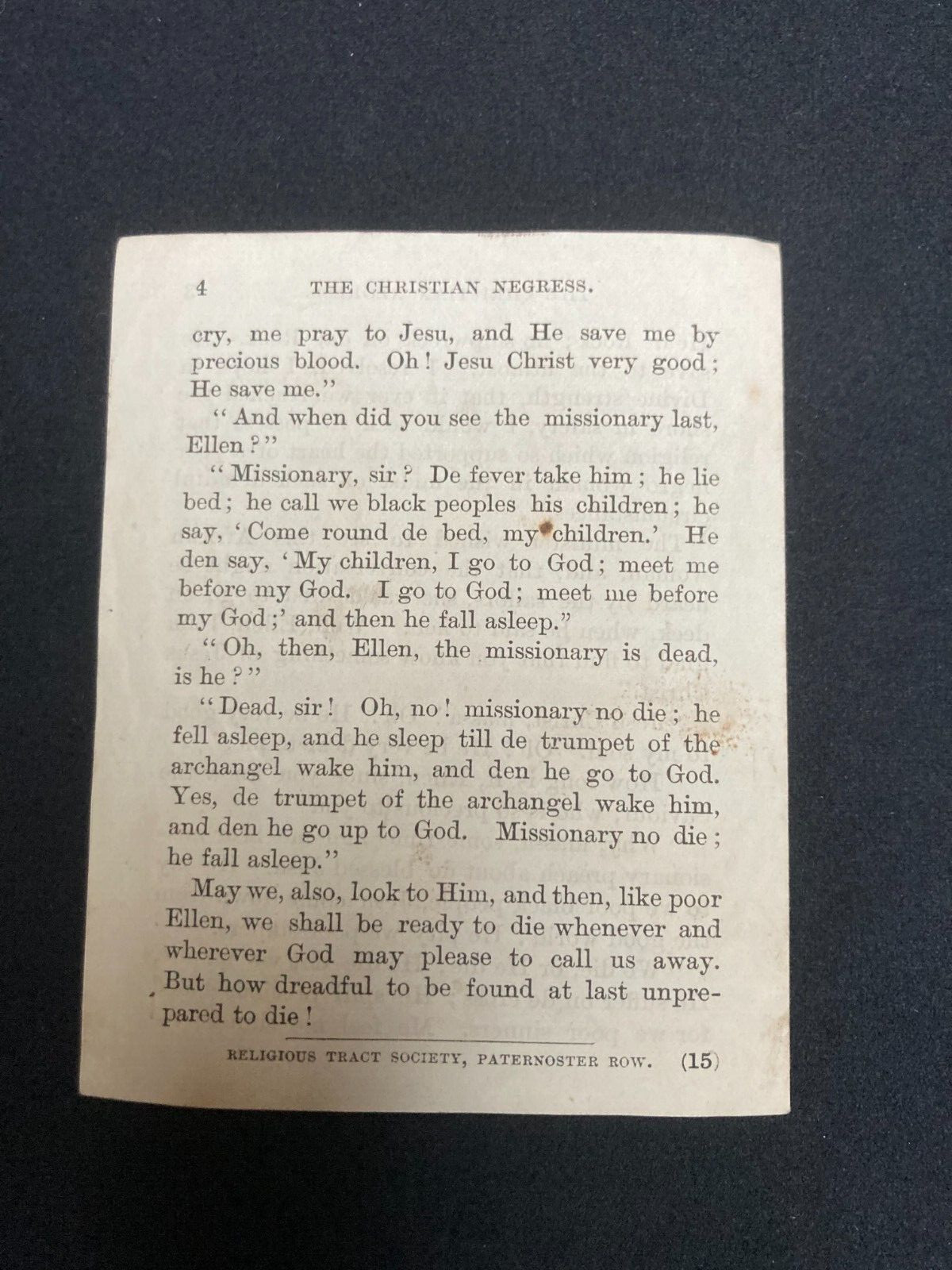 The Christian Negress 19th Century Christian Religious Society Booklet C56