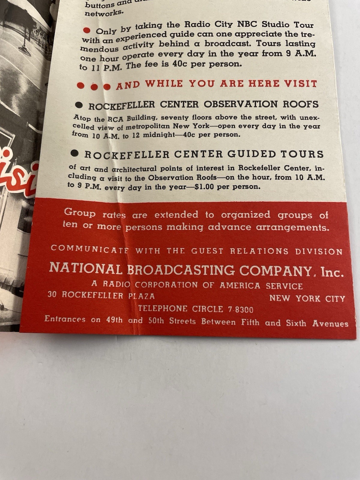 1936 NBC Radio City Studio Tour Brochure Rockefeller Center New York Art Deco