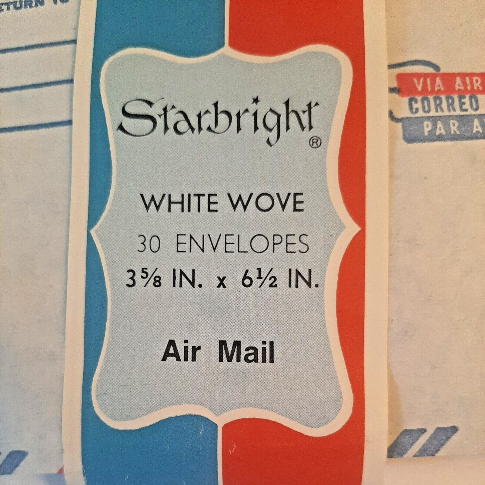 Vintage Air Mail Envelopes Starbright White Wove Red Blue Stripes 1970s Prop