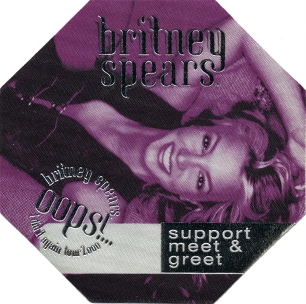 Britney Spears 2000 Oops!… I Did It Again concert tour Backstage Pass