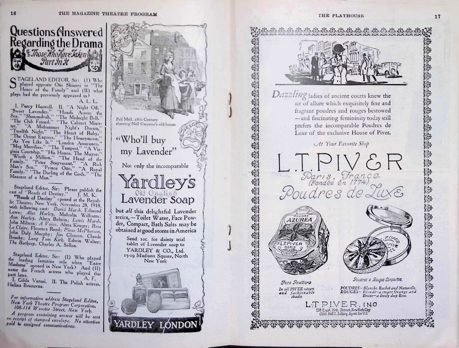 1900s Playhouse Theatre Program w Brady Otis Skinner Percy Haswell NYC