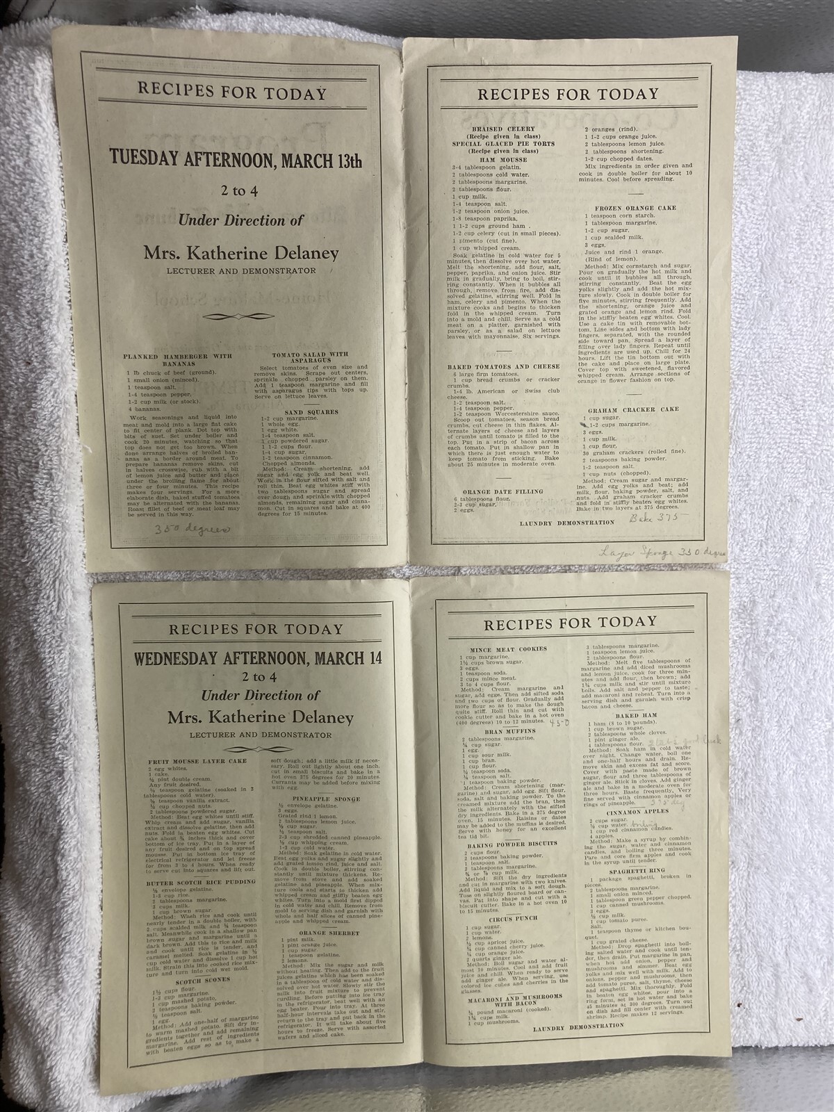 1923 1928 1934 Altoona Tribune Cooking School Jaffa Temple Altoona PA Programs