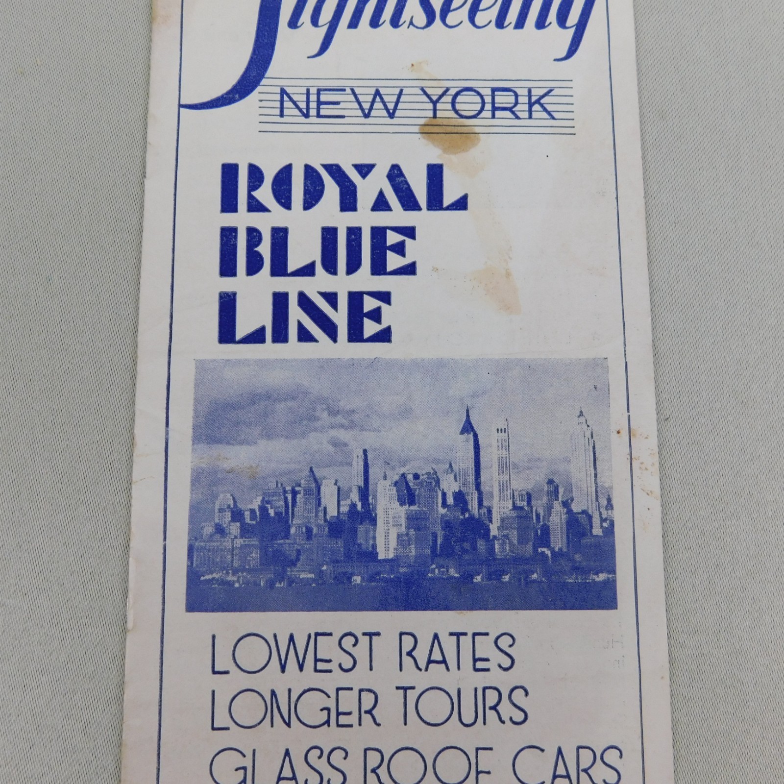 Vintage 1935 Sightseeing New York Royal Blue Line Travel Guide Map Souvenir