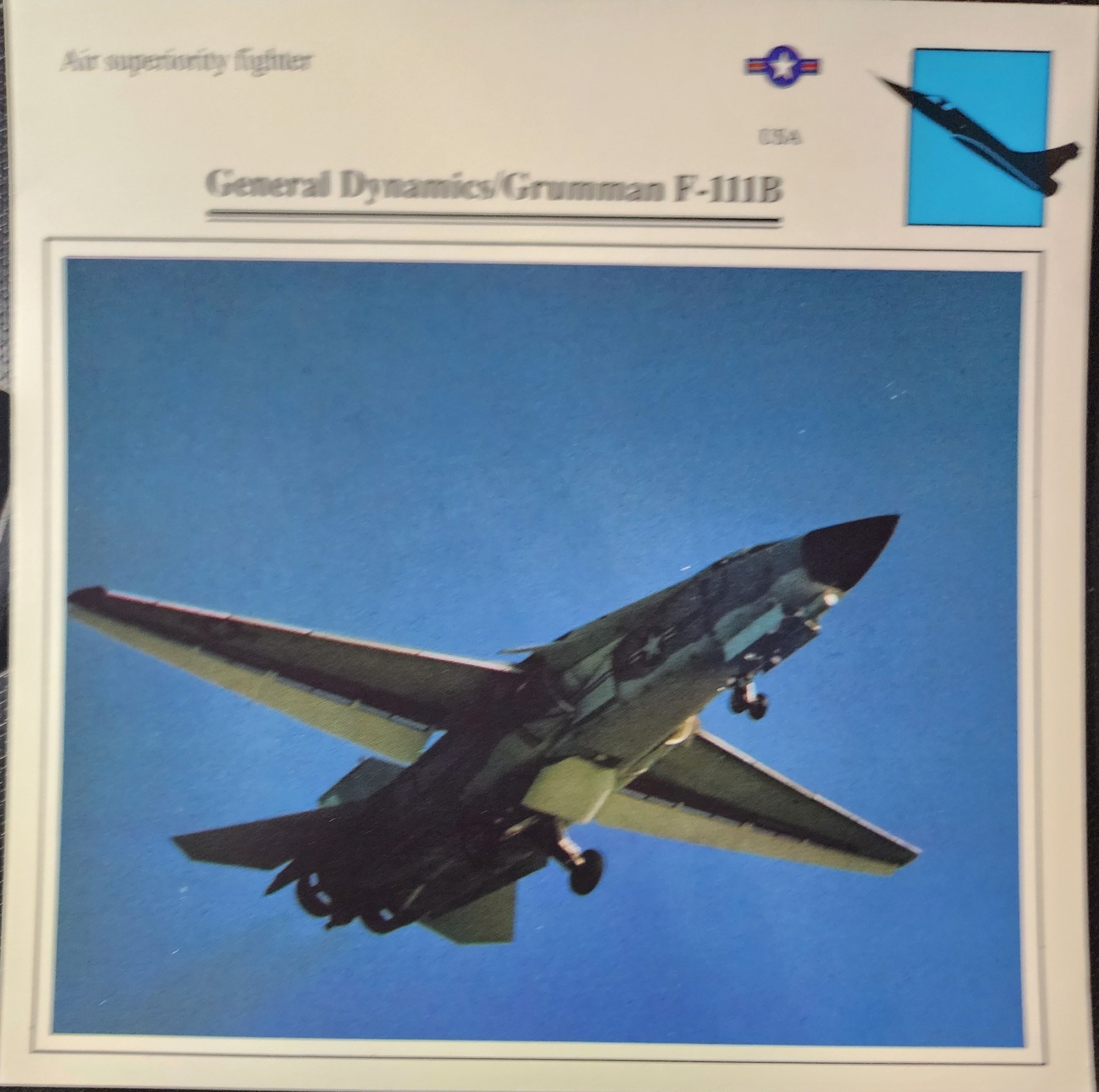 General Dynamics Grumman F-111 F111 Picture Original Vtg Aircraft Card