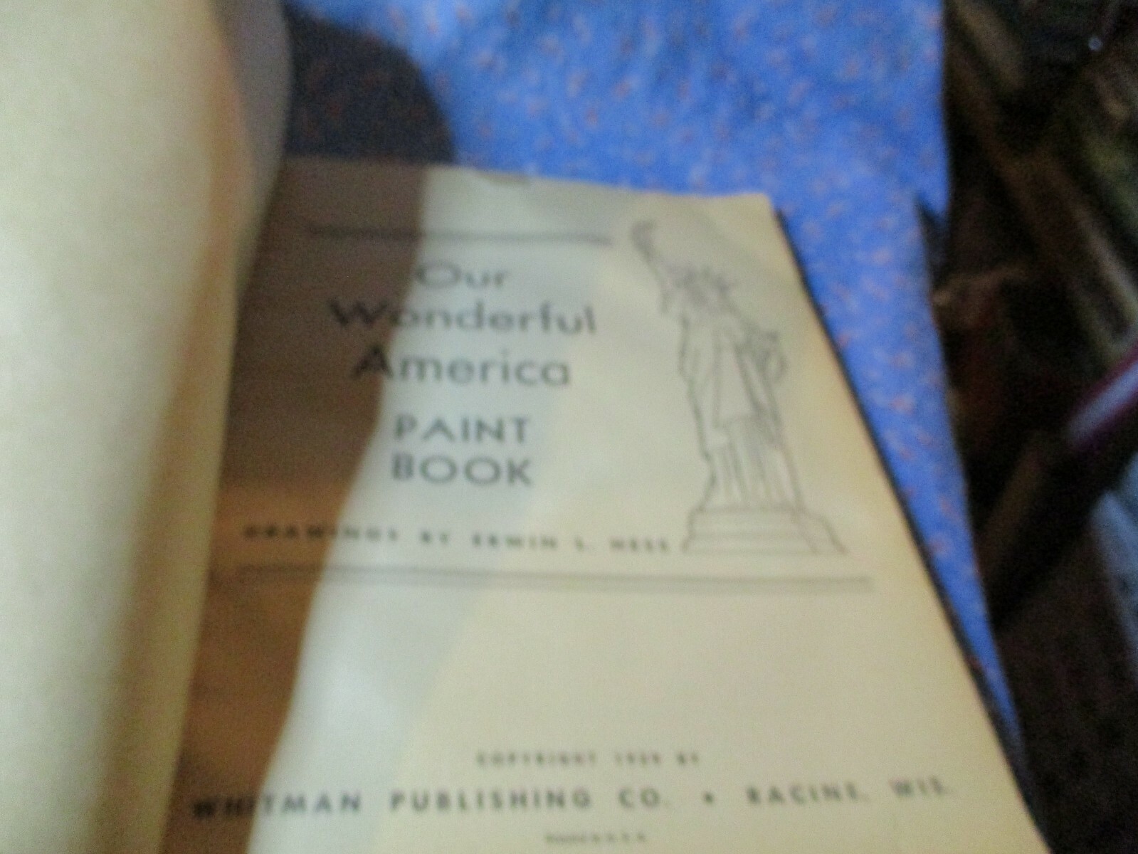 1939 Whitman Our Wonderful America A Paint Book Drawings by Erwin L Hess Unused