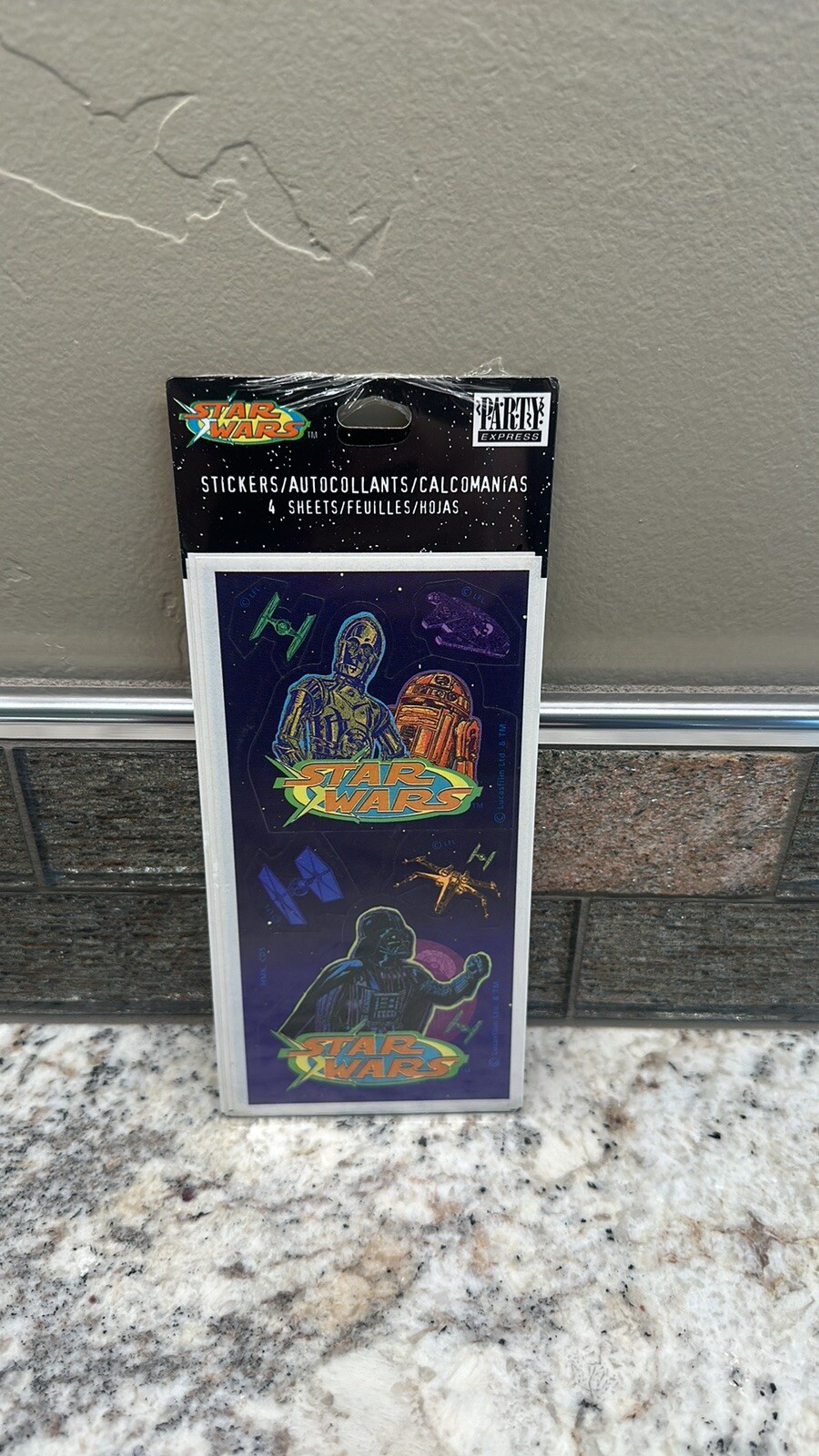 Vintage Hallmark Star Wars C3PO R2D2 stickers 4 sheet Lucas Films Party Express