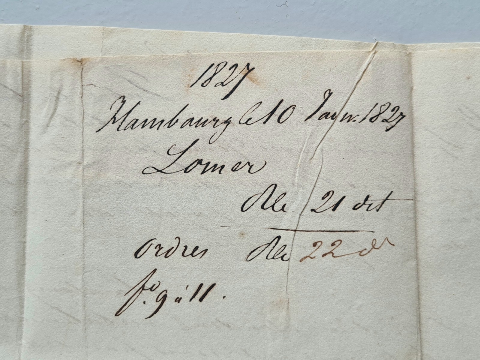 Old Letter Mail January 10 1827 Hamburg Bordeaux Germany By Givet
