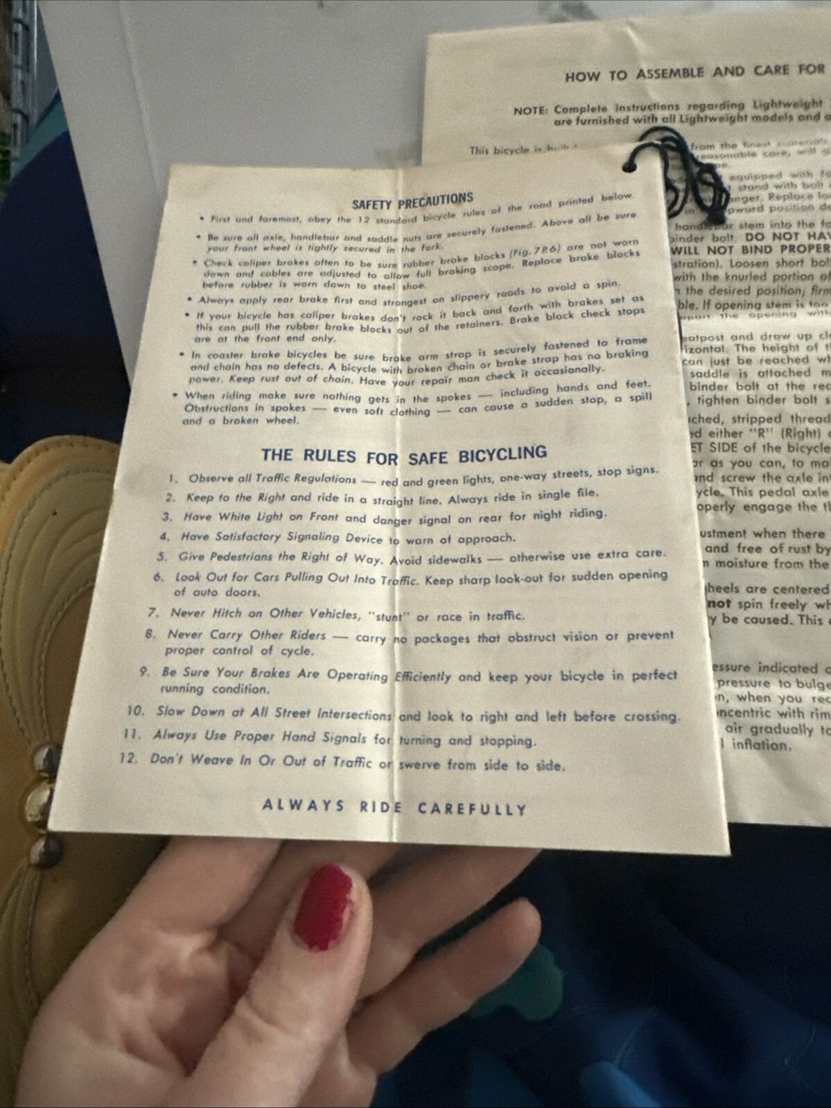 How To Assemble Adjust And Maintain Your Lightweight Bicycle Manuals Vintage