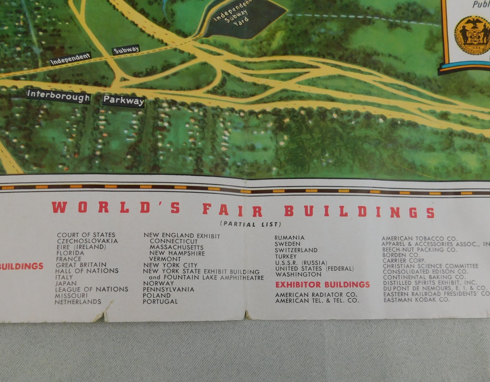Vintage 1939 Map of The New York World’s Fair Transit Map of Greater New York