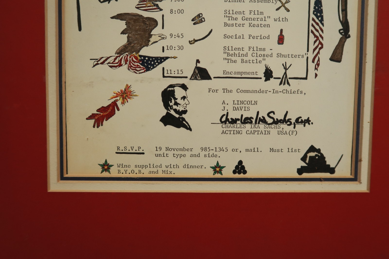 Last Call Certificate Fort Sumter 1974 Civil War General Order No. 1 Matted