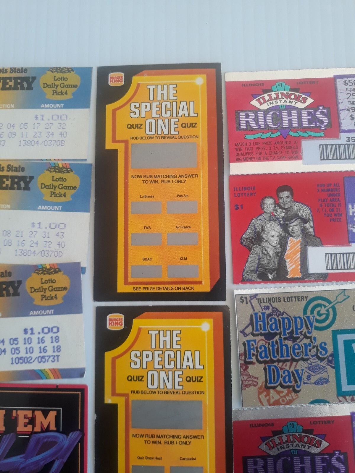 illinois Lottery Tickets 1980s