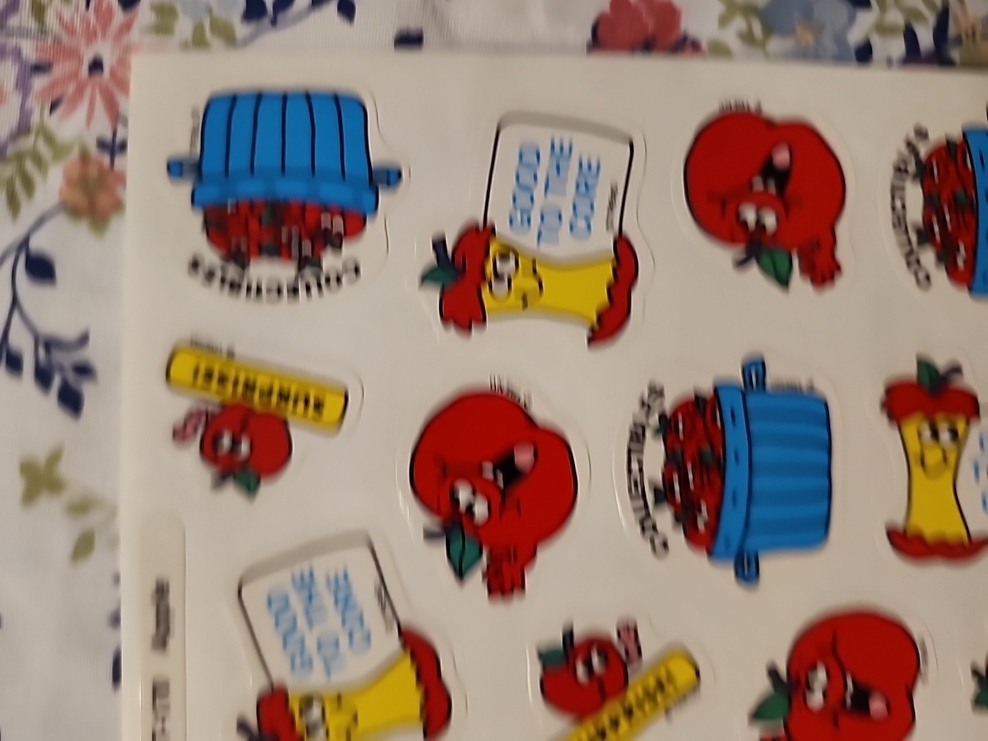 Vintage TREND Scratch & Sniff Stinky Sticker Sheet Die Cut APPLE Scent RARE HTF