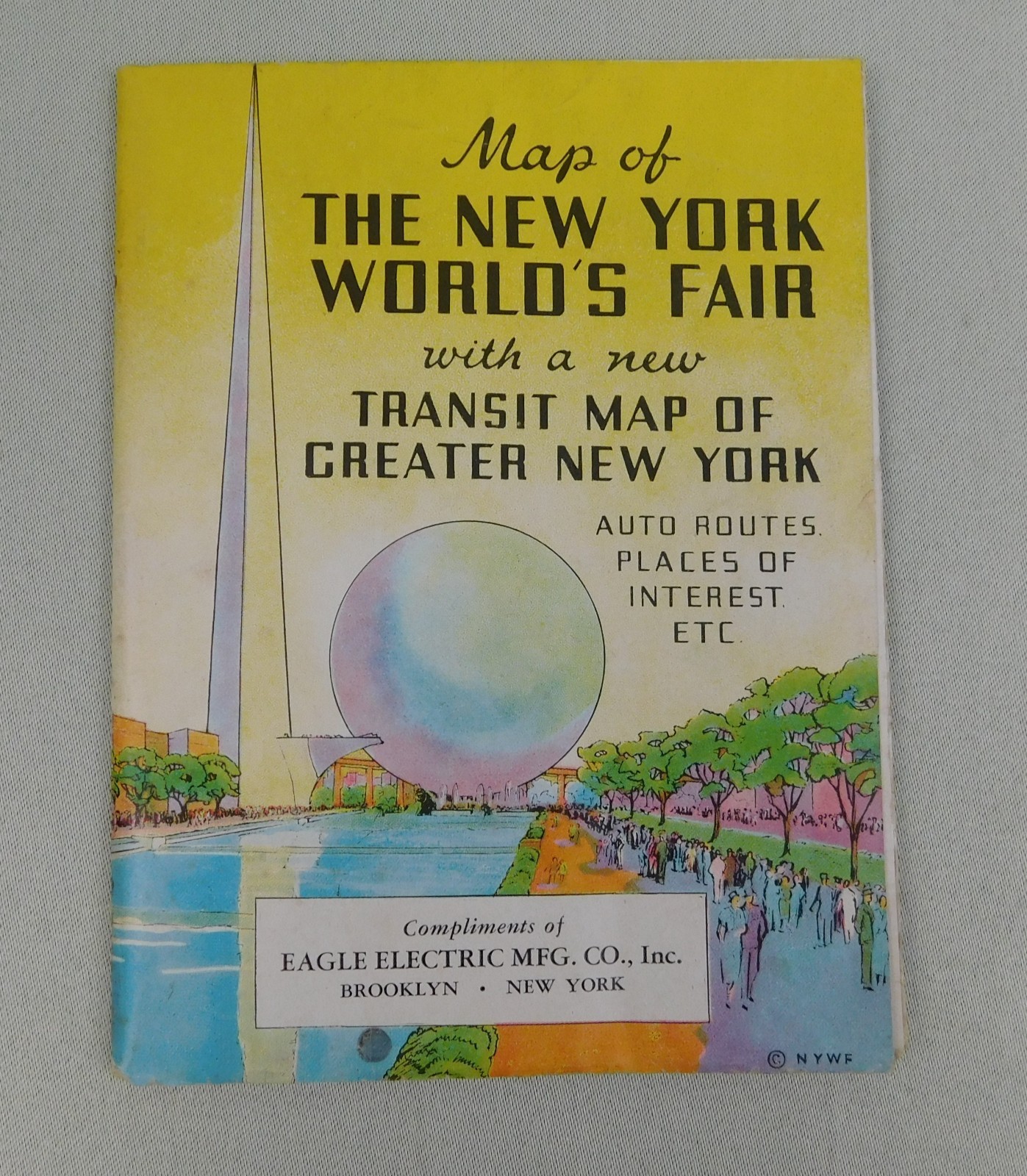 Vintage 1939 Map of The New York World’s Fair Transit Map of Greater New York