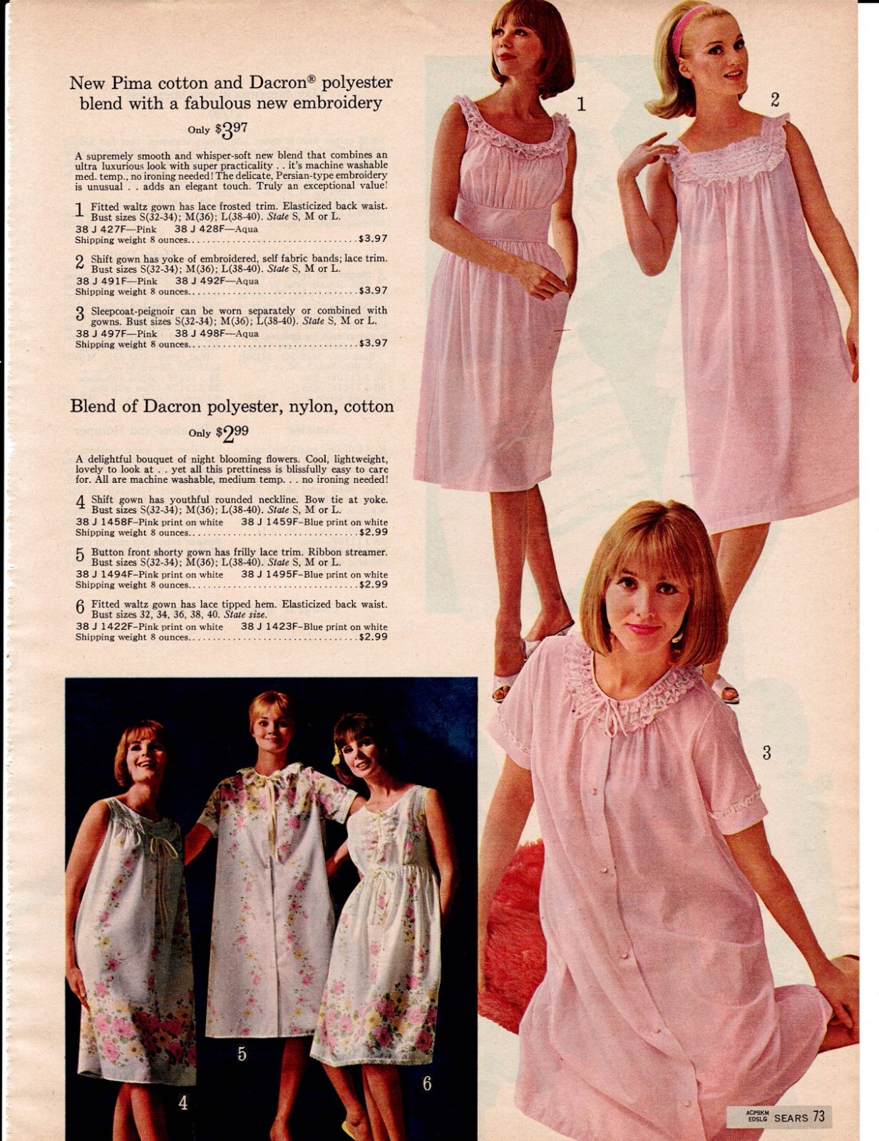VINTAGE 60’S CATALOG LADIES SLEEPWEAR SLIPS BRAS PHOTO CLIPPING ADS PRINTS