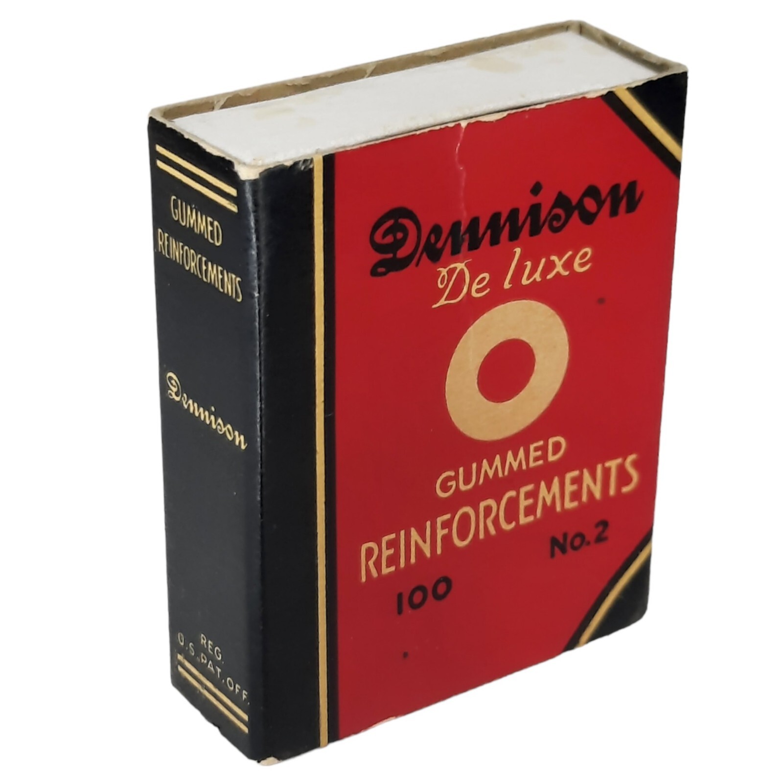 Dennison #2 Spee-d-ADA Mascot Box O Paper Hole Office Binder Reinforcements VTG