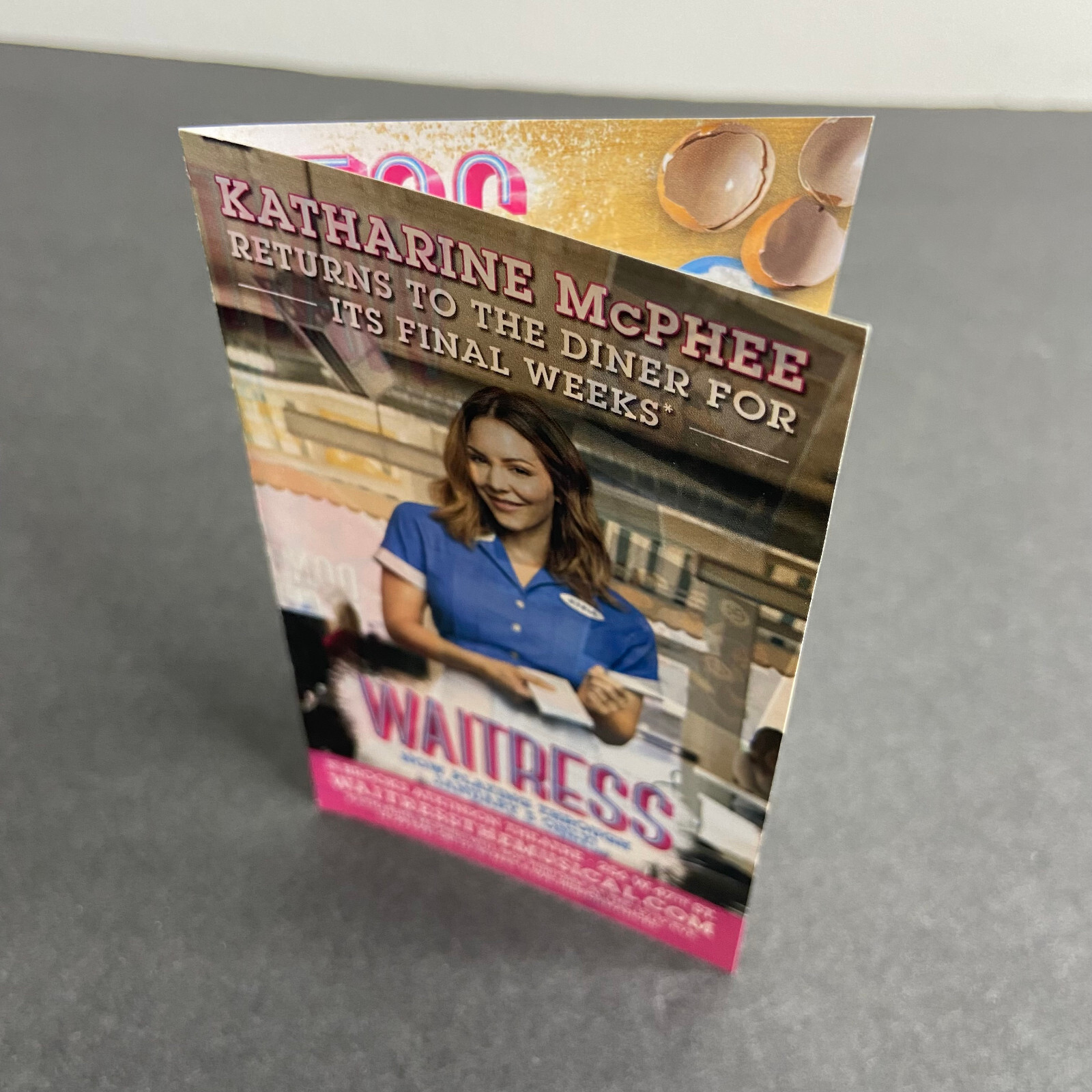 Waitress Katharine McPhee Promo Ad Flyer Handbill Pocket New York City Broadway
