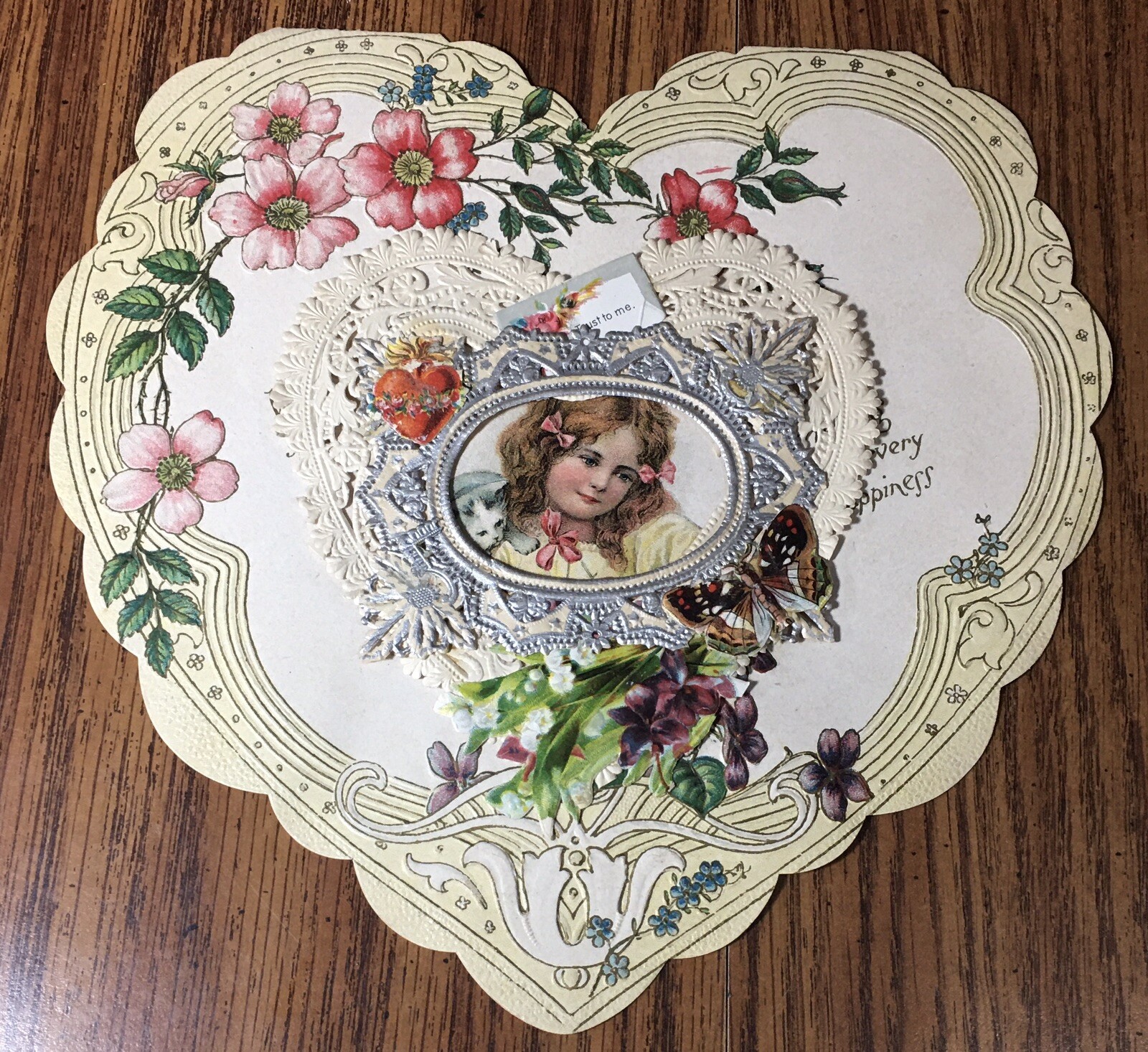 Antique Heart Valentine, To Baby from Grandma 1908 Valentine’s Day Card