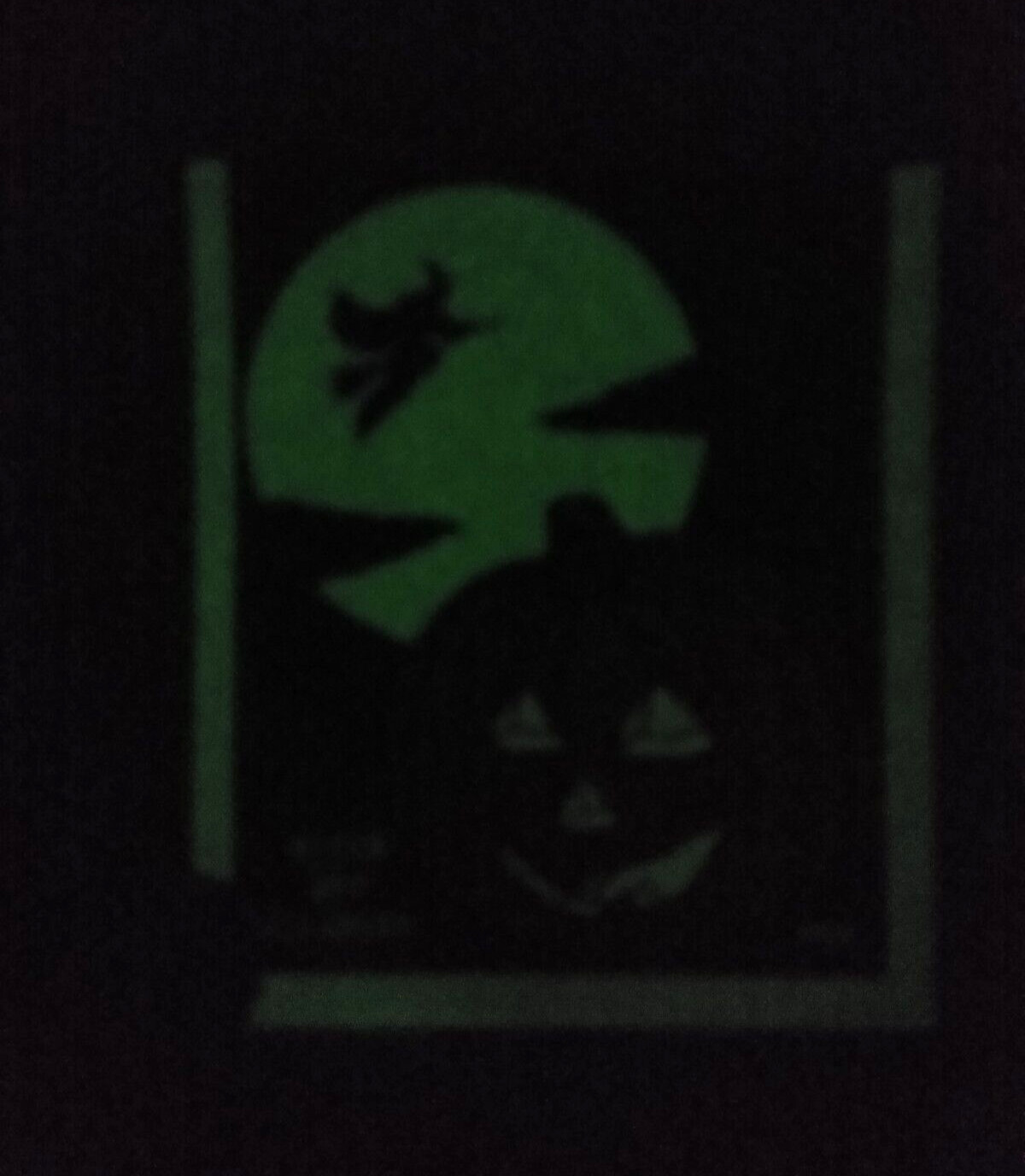 Vintage Halloween Glow In The Dark Kleen Dry Cleaners Witch Moon JOL Pumpkin