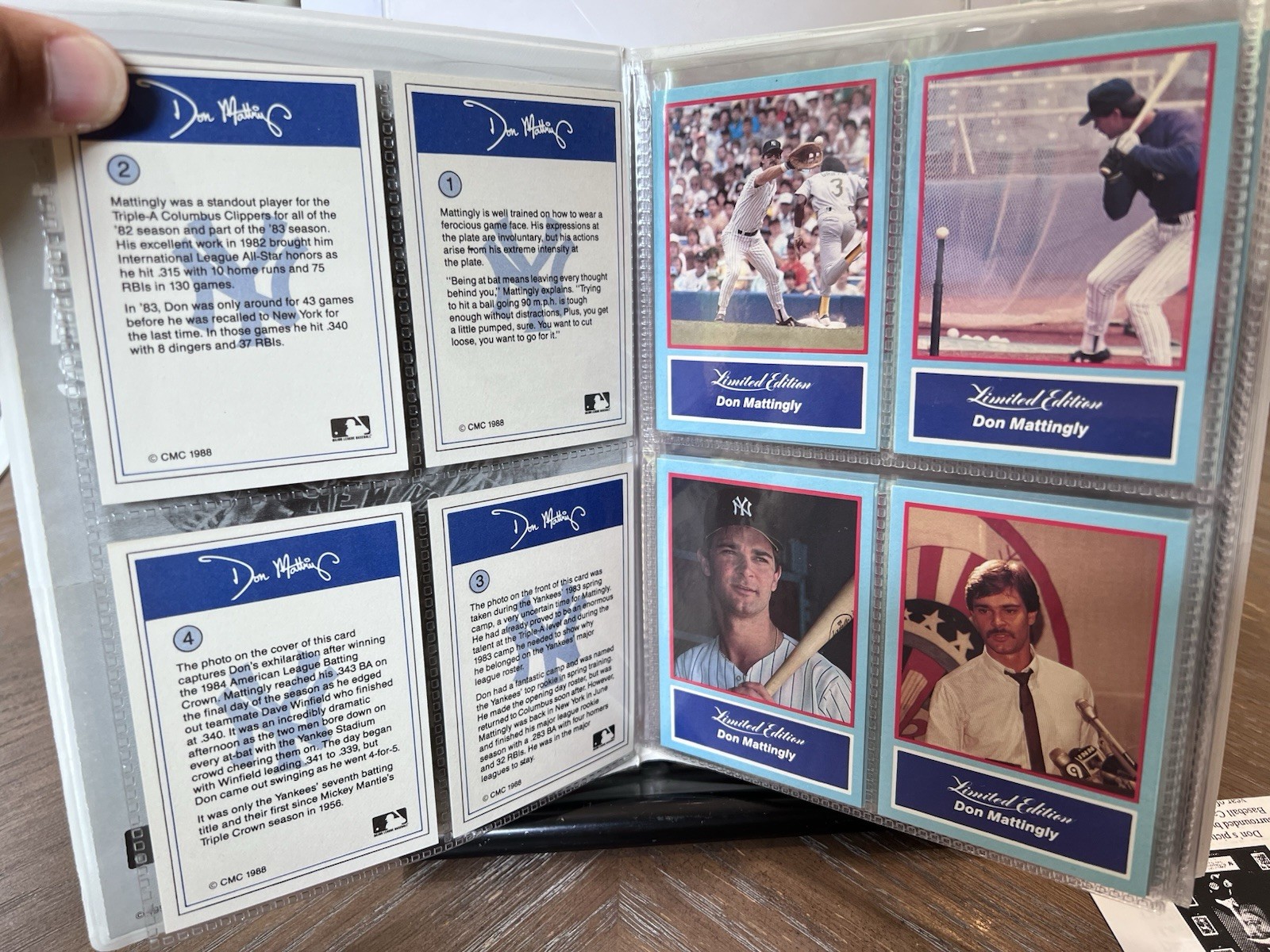 The Don Mattingly Story card album & Talking Baseball Card Set 1988