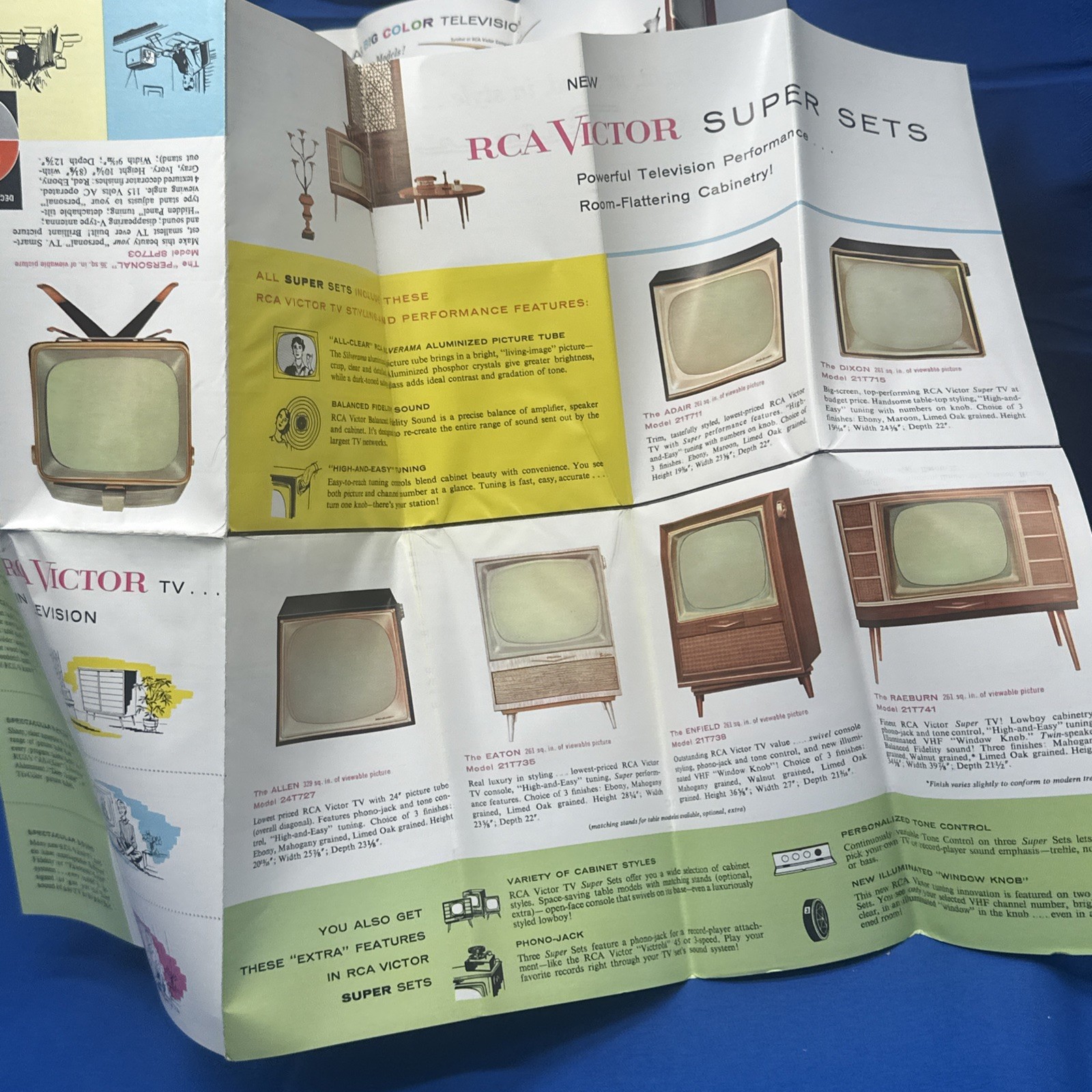 Vintage RCA Victor TV Television Set Cataloge Brochure Pamphlet 1950s