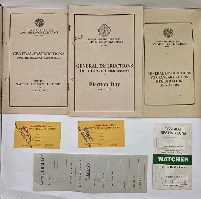 1995 Philippines Commission On Election General Instruction Guide Booklet.7pcs.
