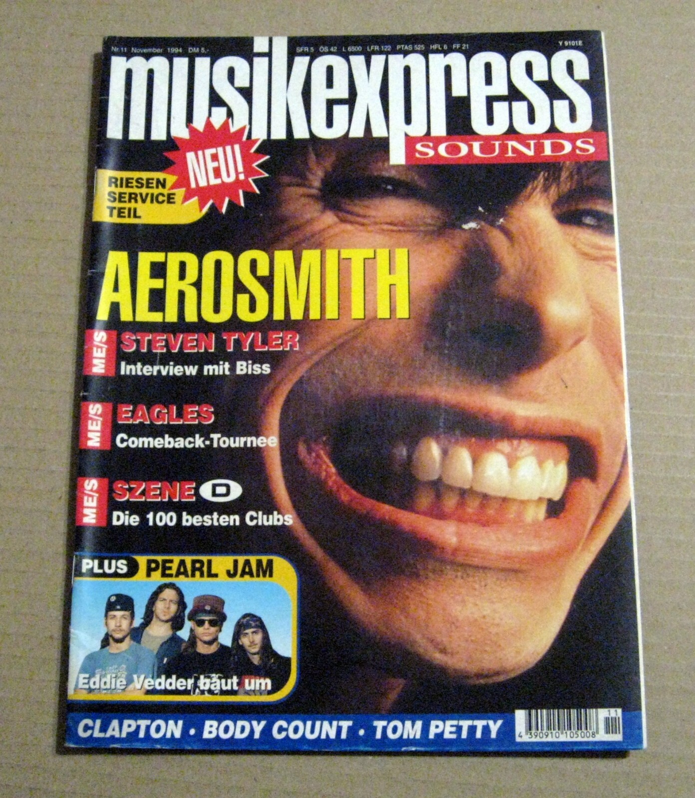 Musik Express 1994 Germany magazine Aerosmith Eagles Pearl Jam