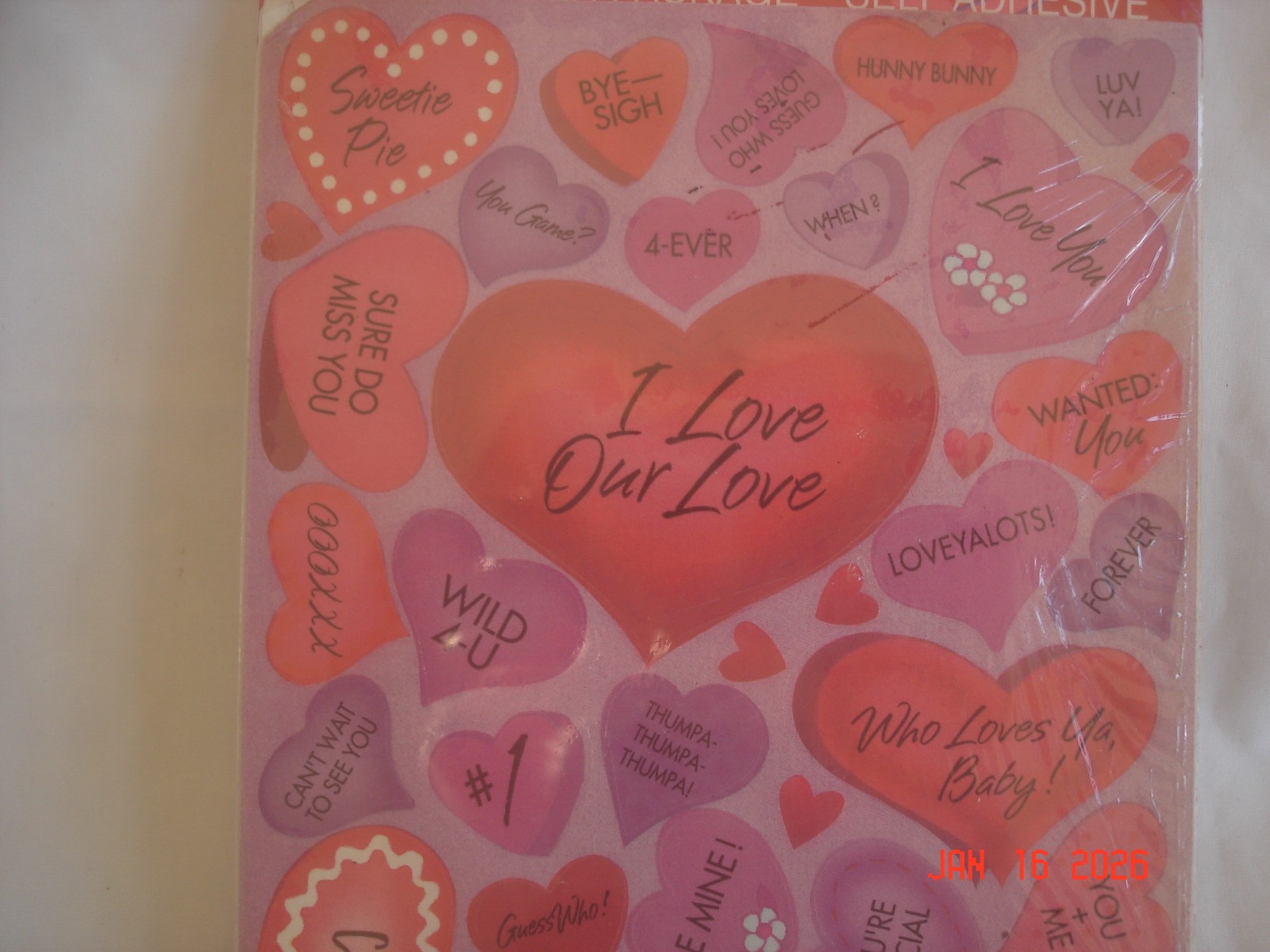 SEALED PKG. Vtg. AMERICAN GREETINGS VALENTINE STICKERS 4 Sheets MADE U.S.A.