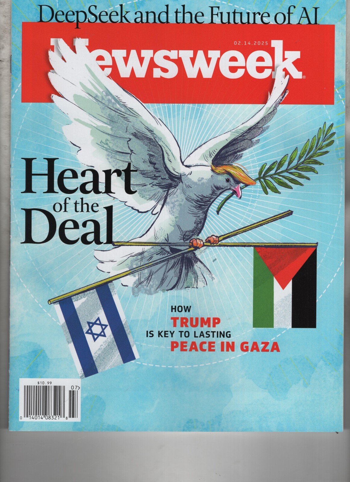 HEART OF THE DEAL NEWSWEEK MAGAZINE FEBRUARY 14 2025 NO LABEL DONALD TRUMP GAZA