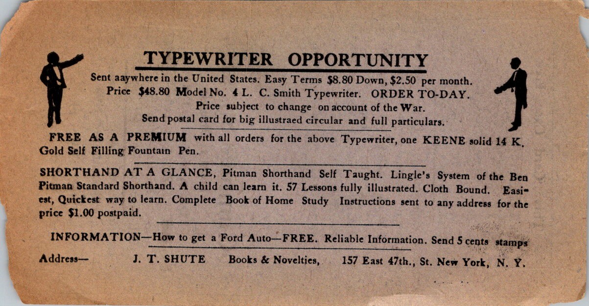 Early 1900s Owl Press Mail Order Advertising Circular Malden Massachusetts