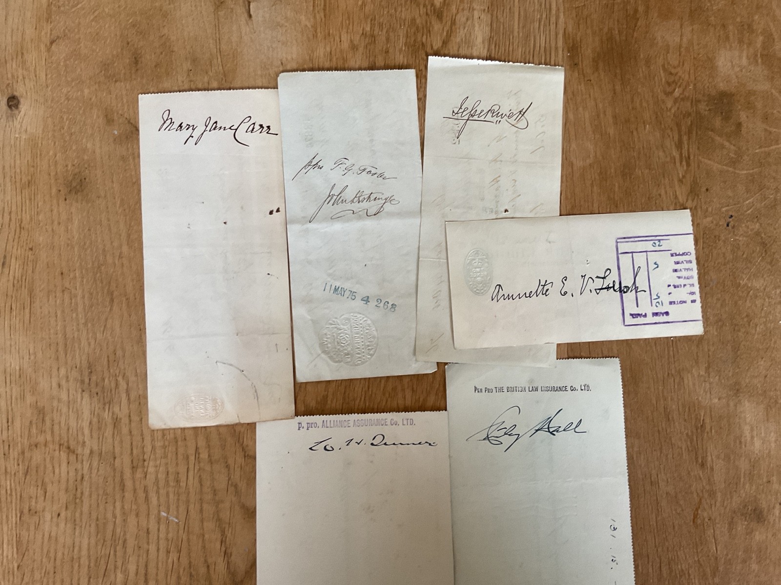 British vintage used cheques 6 items B5347