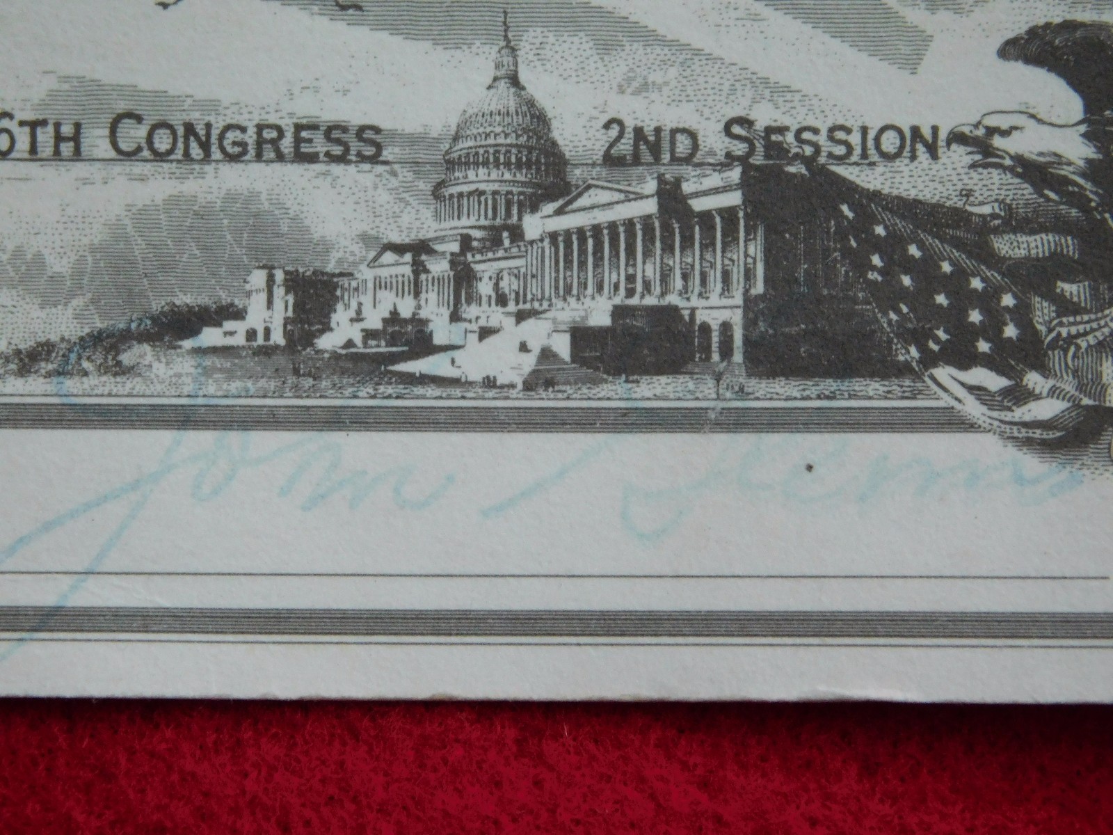 VINTAGE 1980 UNITED STATES SENATE CHAMBER WASHINGTON DC VISITORS PASS CARD