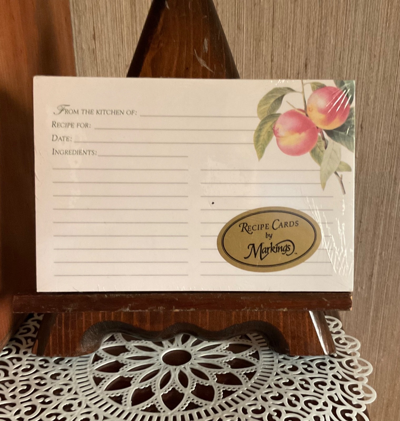 Pack of 50 NEW 4 x 6 Recipe cards Markings fruit ?plum ?peach sealed package