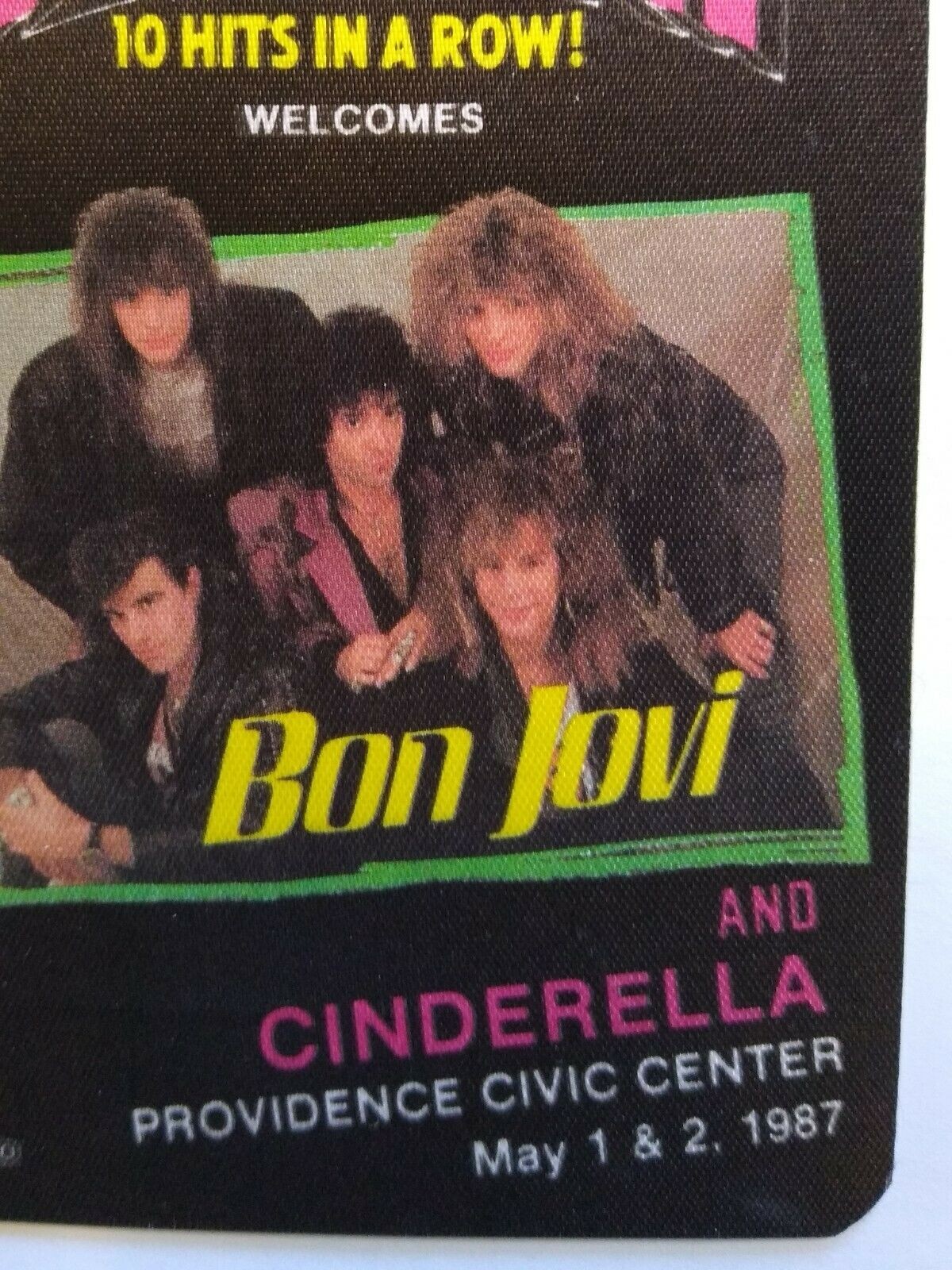 Bon Jovi Cinderella Backstage Concert Pass Original 1987 Hard Rock Music Vintage