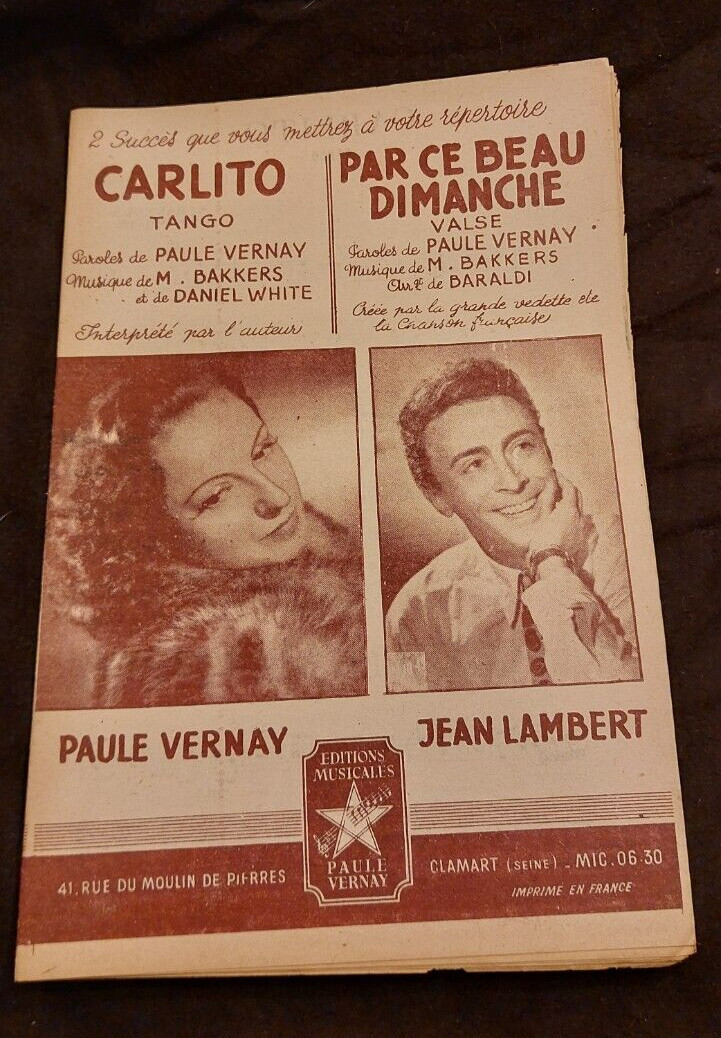Carlito Paule Vernay Partition By This Sunday Jean Lambert Sheet Music