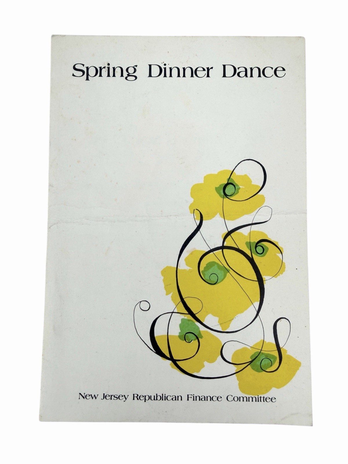 1974 NJ Republican Committee VICE PRESIDENT SPIRO AGNEW Dinner Program Menu