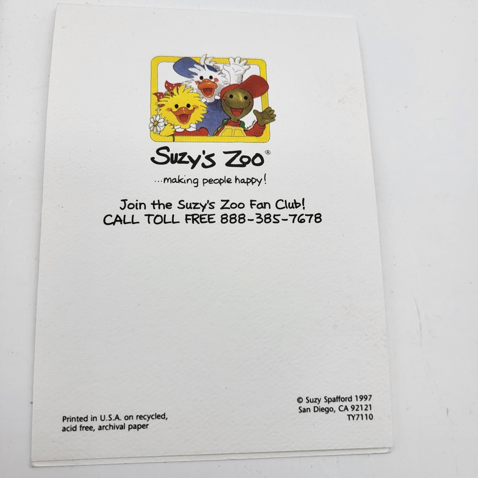 Vintage Suzy’s Zoo Collection 2 Cards 2 Rubber stamps & a few stickers