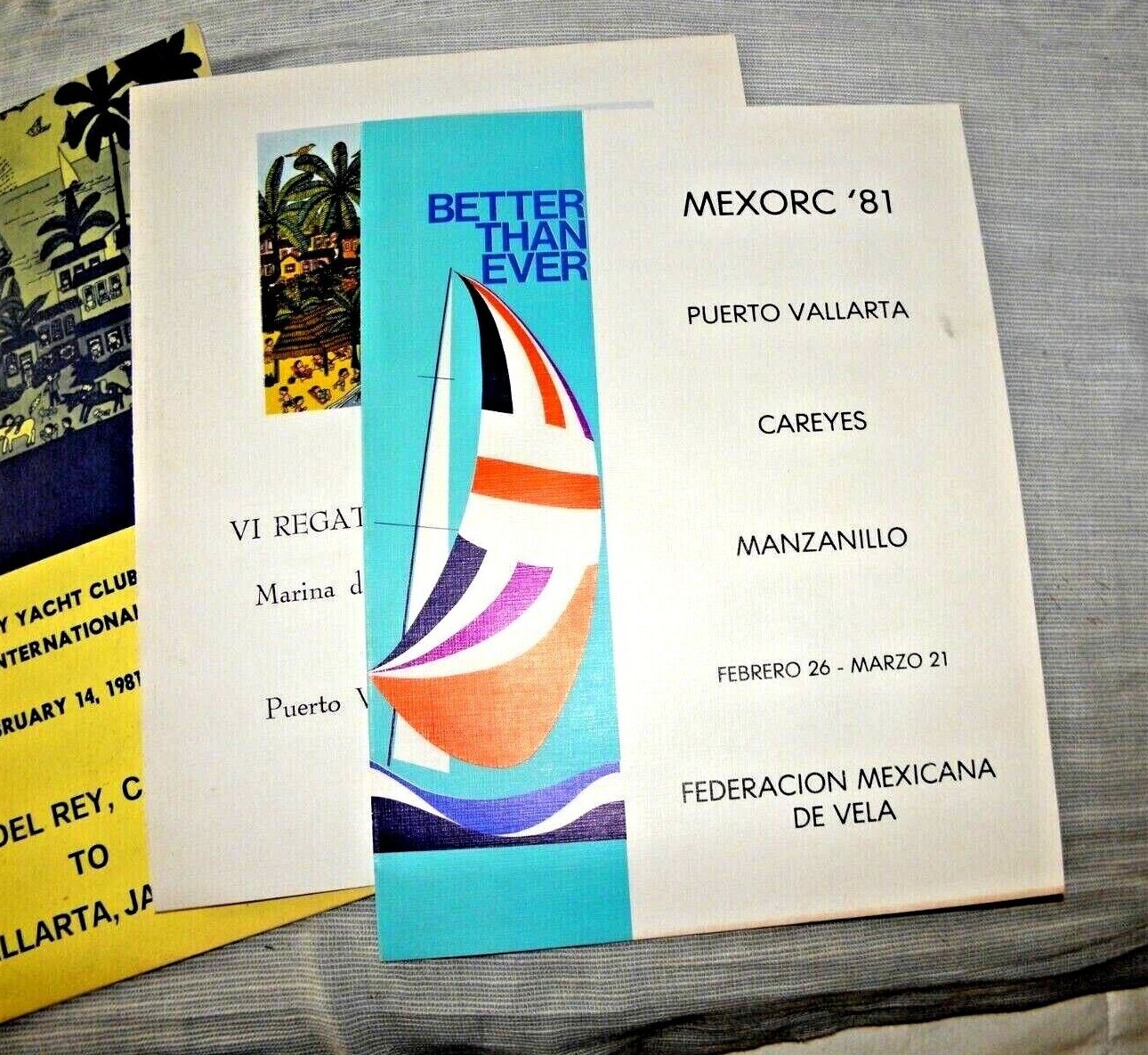LOT OF 3 DEL REY YACHT CLUB YACHT RACE CAL TO PUERTO VALLARTA YACHTS PROGRAMMES