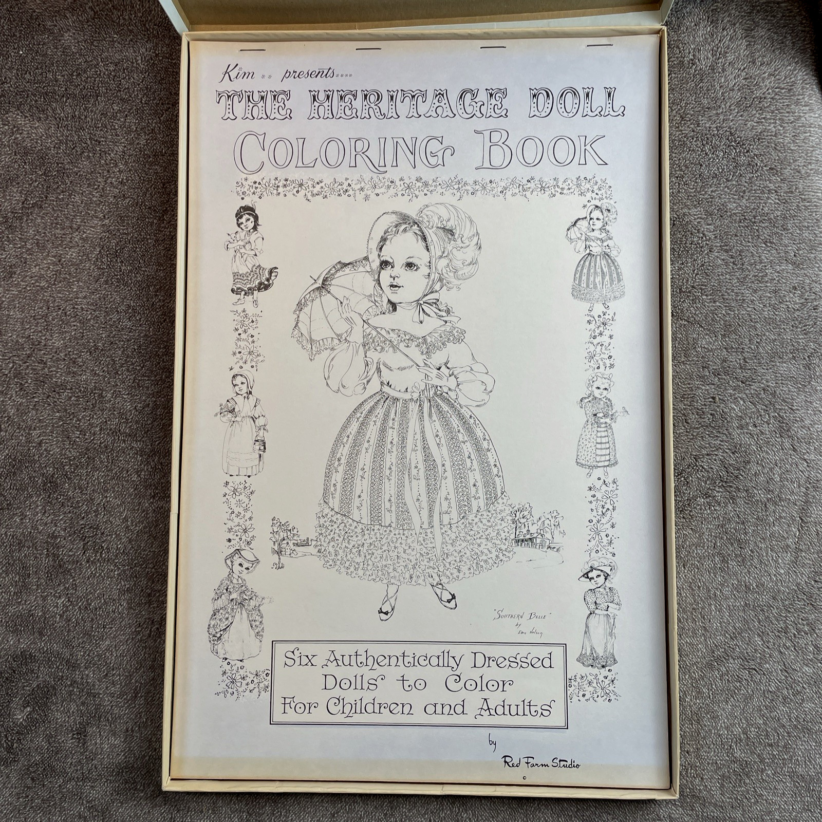 Vintage KIM’s The Heritage Doll Coloring Book 1970’s Oversized Red Farm Studios