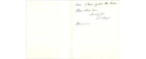 1915 Handwritten Letter A.O. Stumpis Boston MA Rent Catamount Correspondence