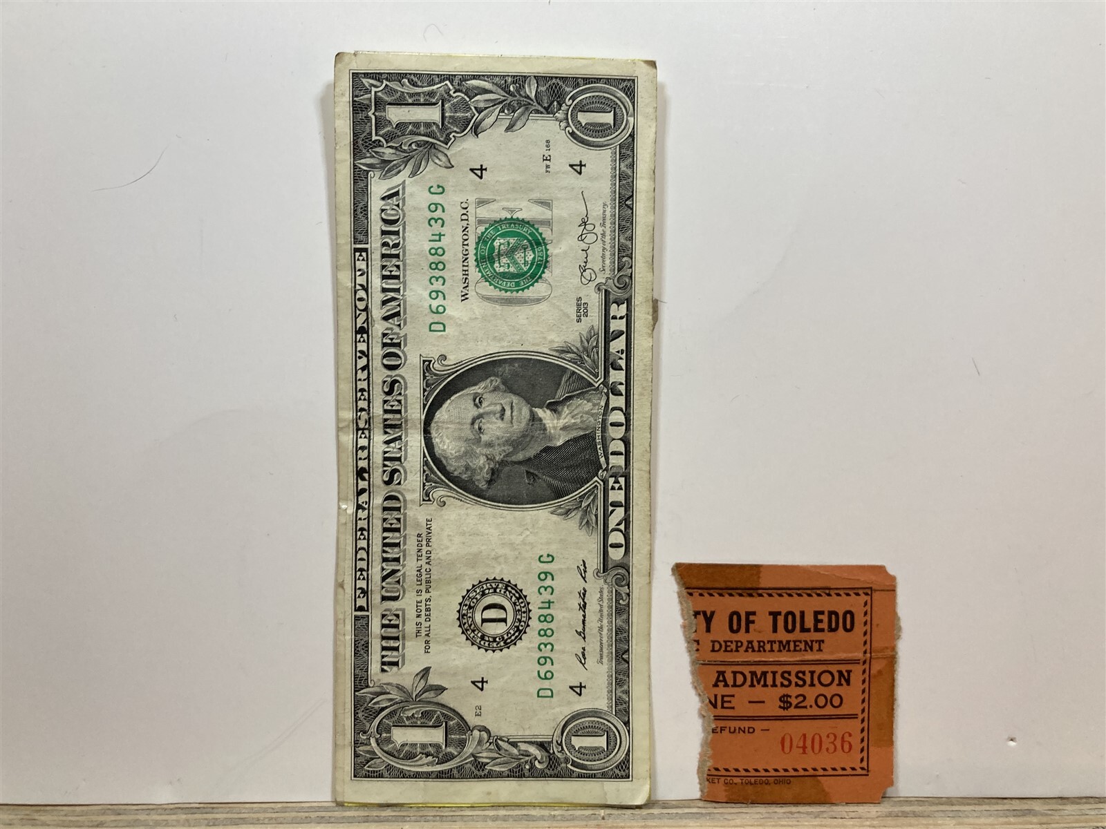 1960’s Ticket Stub from the City of Toledo Ohio For Unknown Event OH Vtg