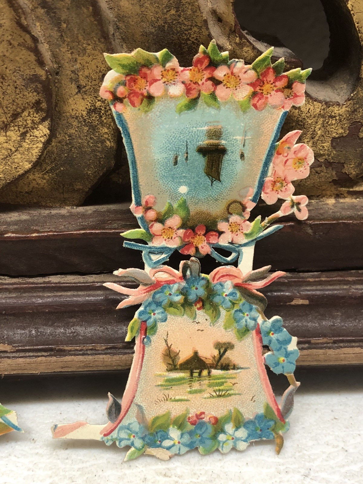 Victorian Die Cut Bell and Flower Scraps by Raphael Tuck & Sons L1