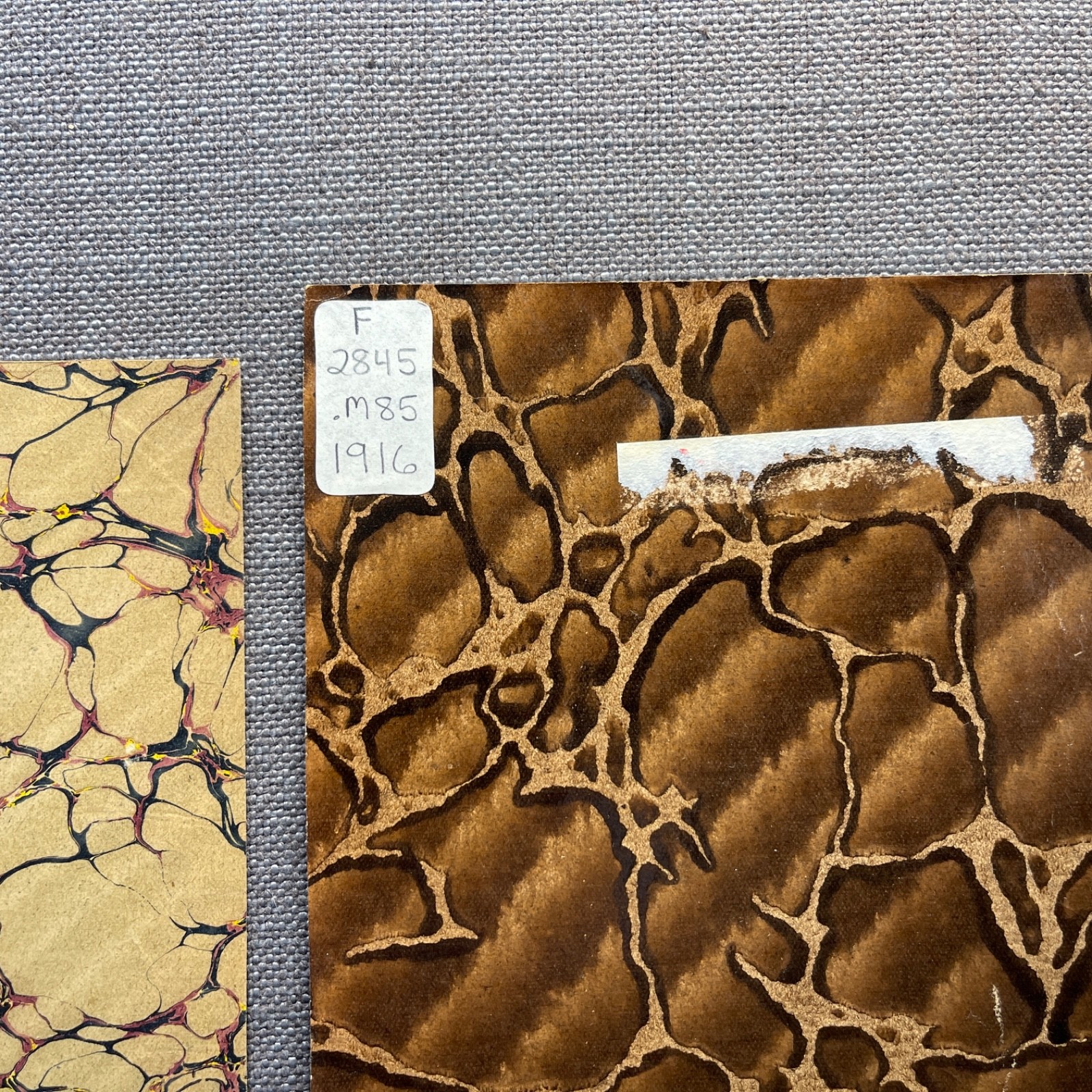 Antique Marbled End Papers Bookbinding Black Brown Red Yellow Blue Lot of 8