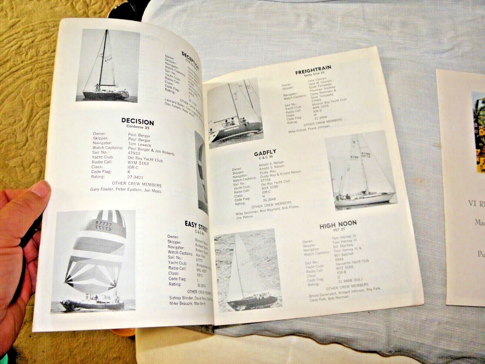 LOT OF 3 DEL REY YACHT CLUB YACHT RACE CAL TO PUERTO VALLARTA YACHTS PROGRAMMES