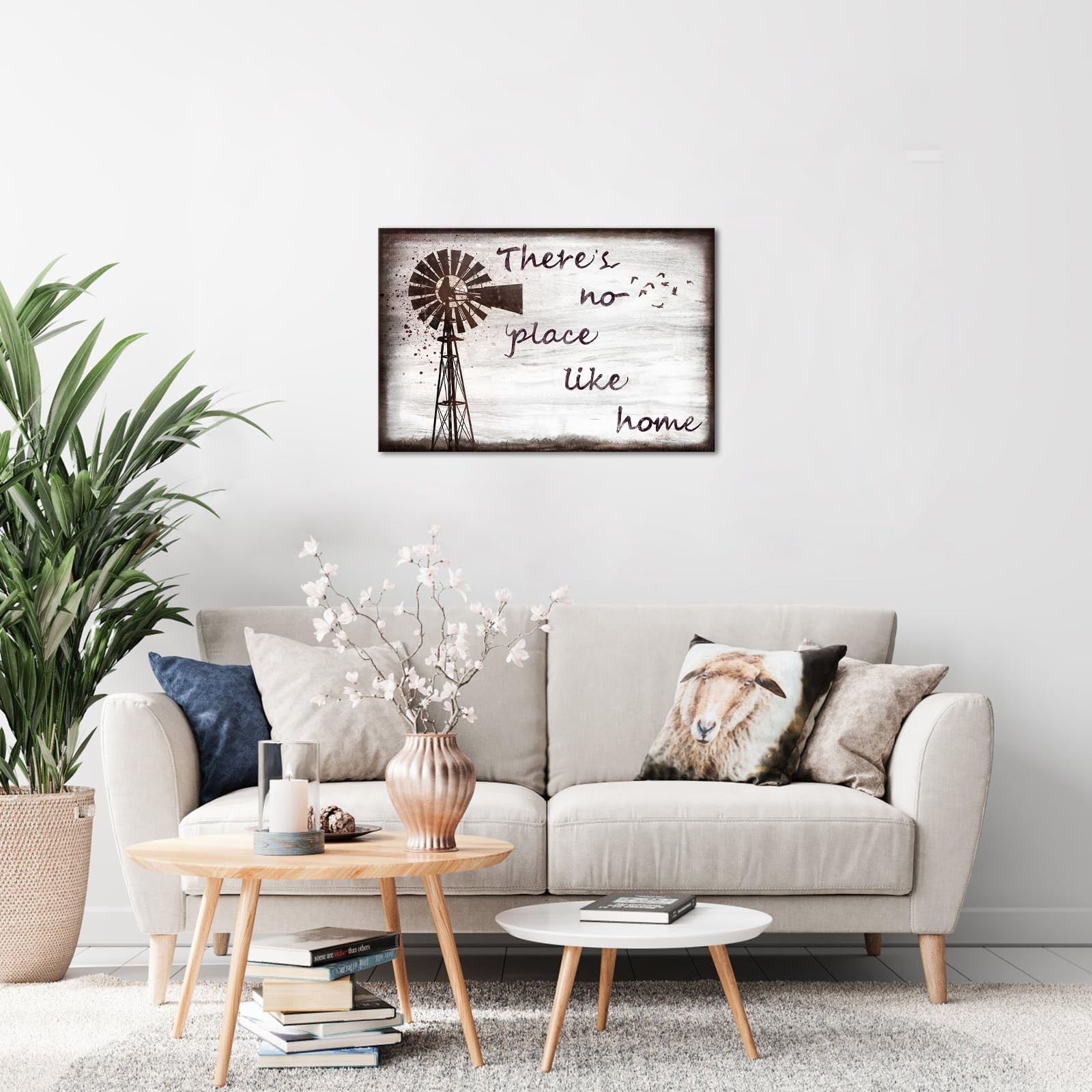 sechars Home Quotes Wall Art Vintage Farmhouse Windmill Painting Art Prints F…