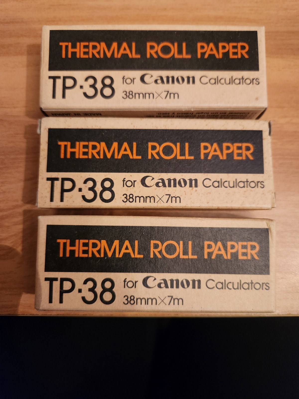 Canon TP-38 Thermal Roll Paper For Calculators 3 Boxes 15 Rolls Vintage New