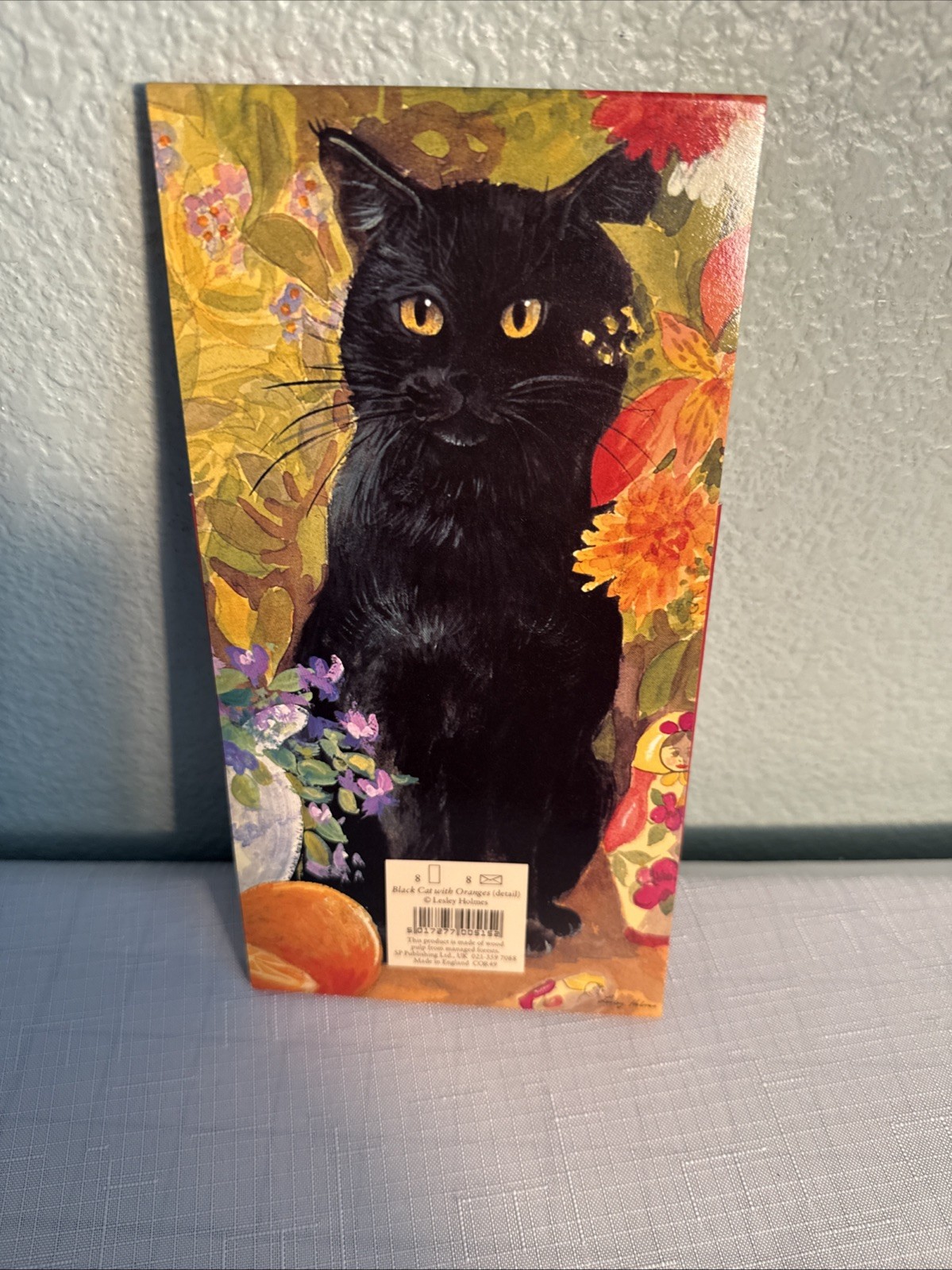 Vintage Greetings Cards Made In England Lesley Holmes Black Cat Orange Pack 8