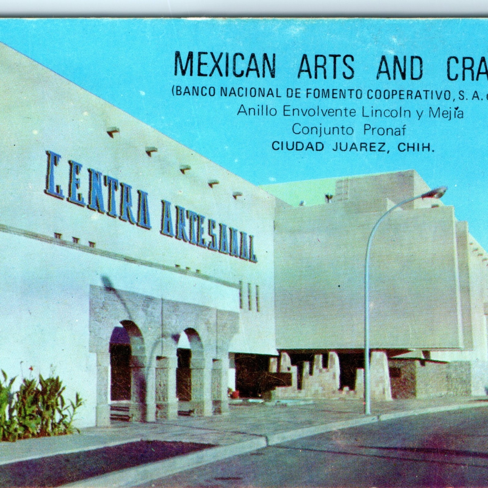 Vtg 1950s Ciudad Juarez Mexico Mexican Arts Crafts Card Peso USD Money Chart